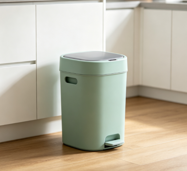 Mint Green Rounded Corner Silent Foot Pedal Trash Can